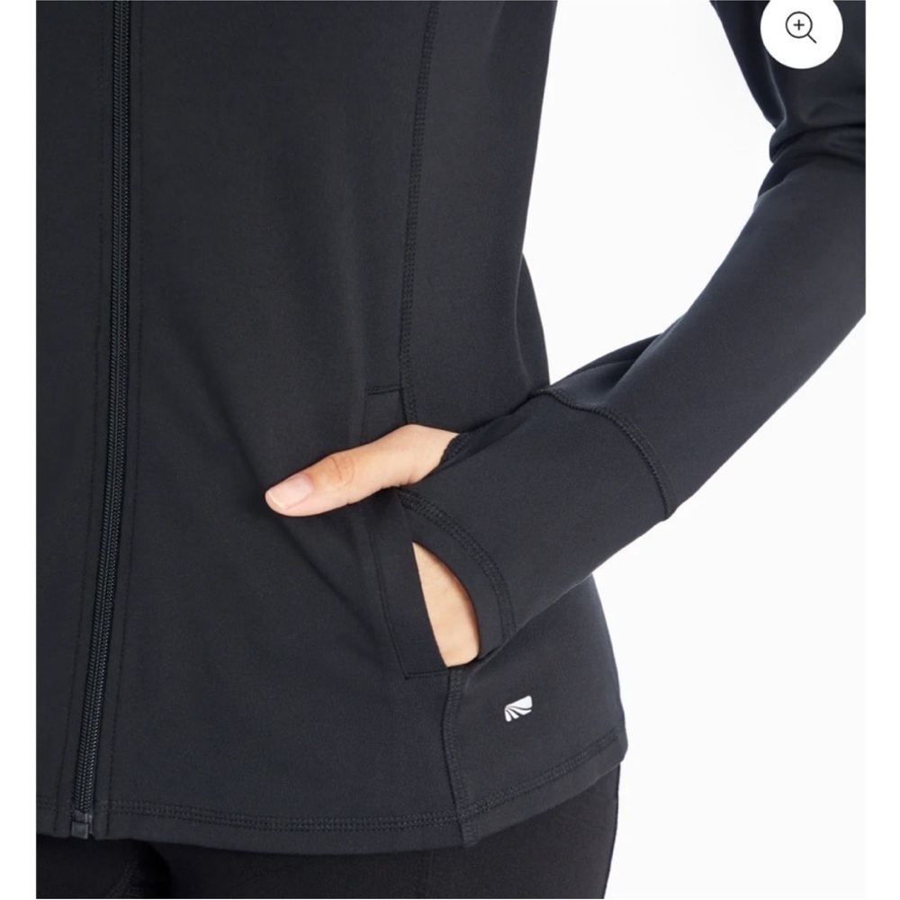 Marika Fitted Zip Up Athletic Jacket Black Size Medium - Picture 2 of 8
